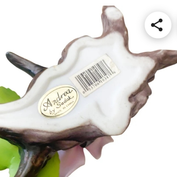 Andrea by Sadek porcelain rose figurine, pastel mauve color, 4" tall - Picture 5 of 5